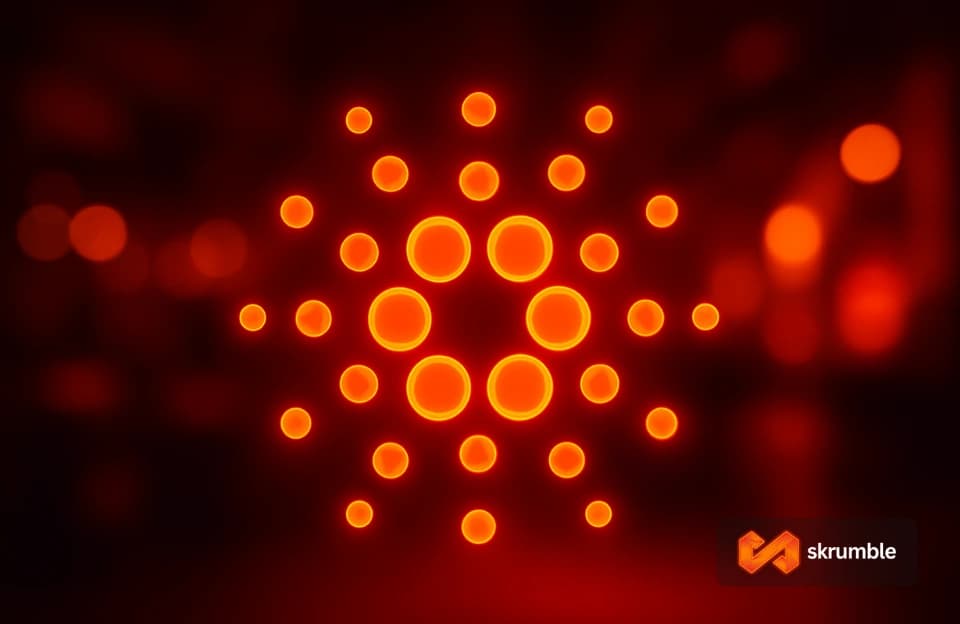 Cardano logo over a network of stake pools and governance flows, illustrating what Cardano is in 2026