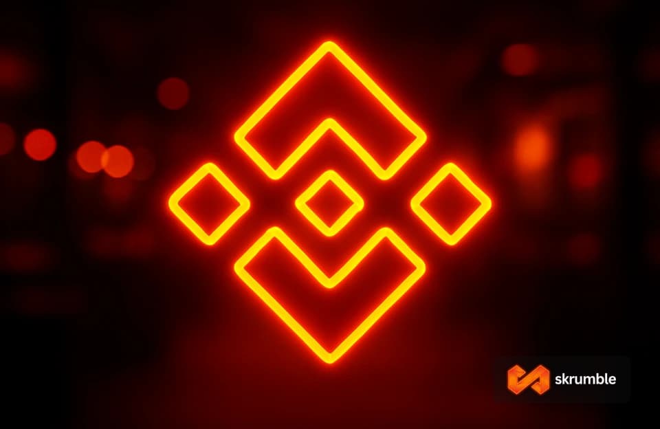 BNB logo over the BNB Chain network and a rising chart, illustrating what Binance Coin is in 2026