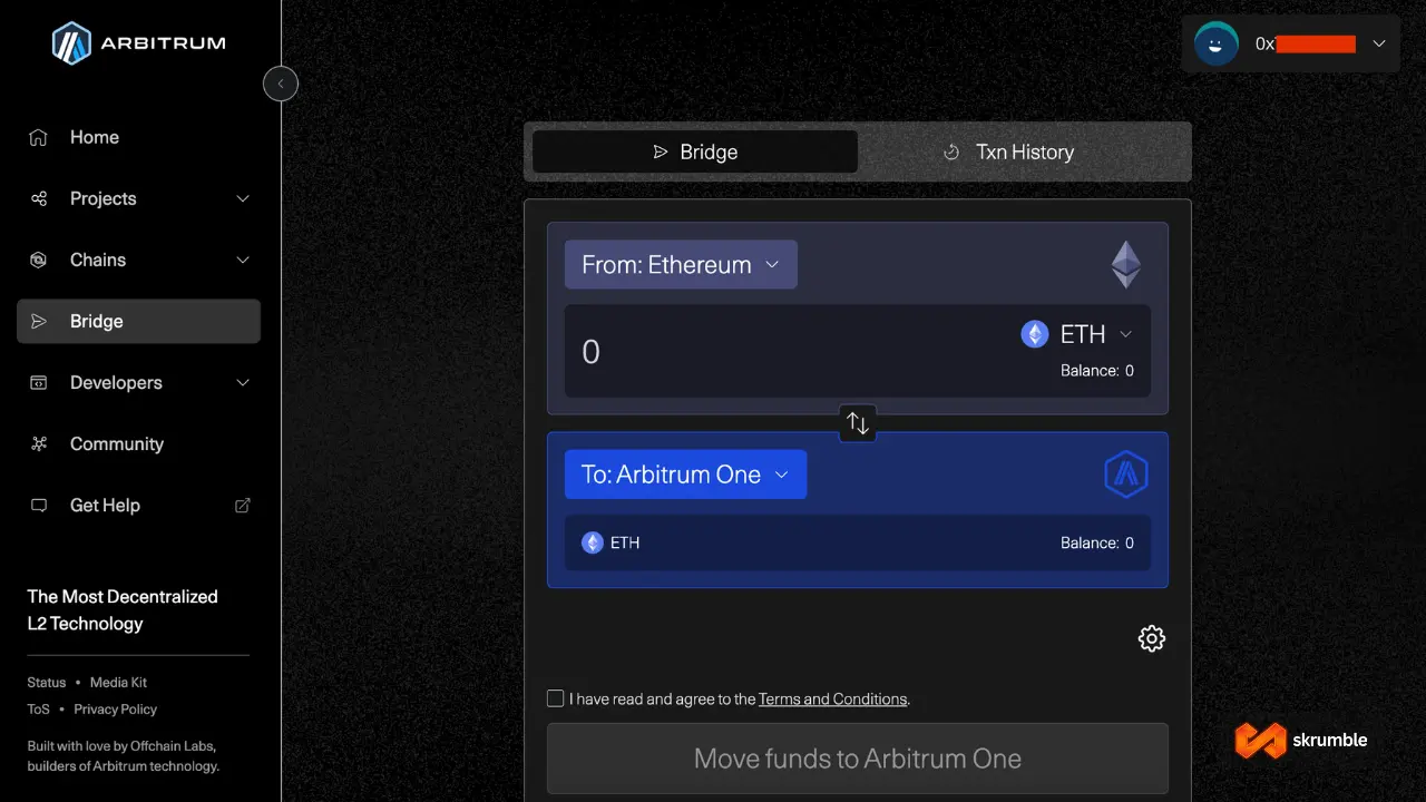 Arbitrum Bridge interface