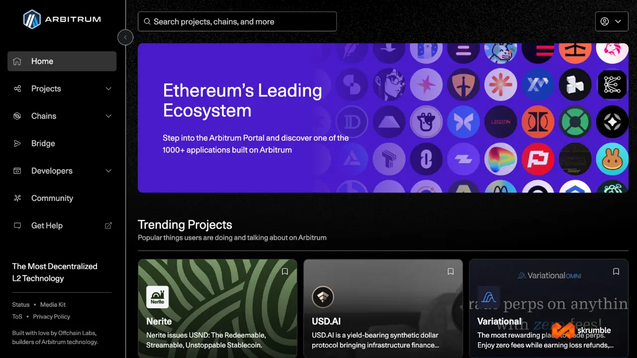 Arbitrum homepage