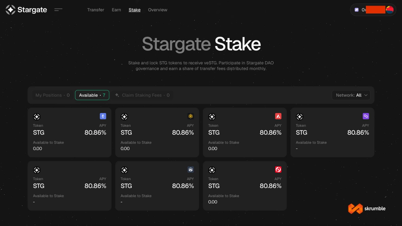 STG stake yield on Stargate Finance