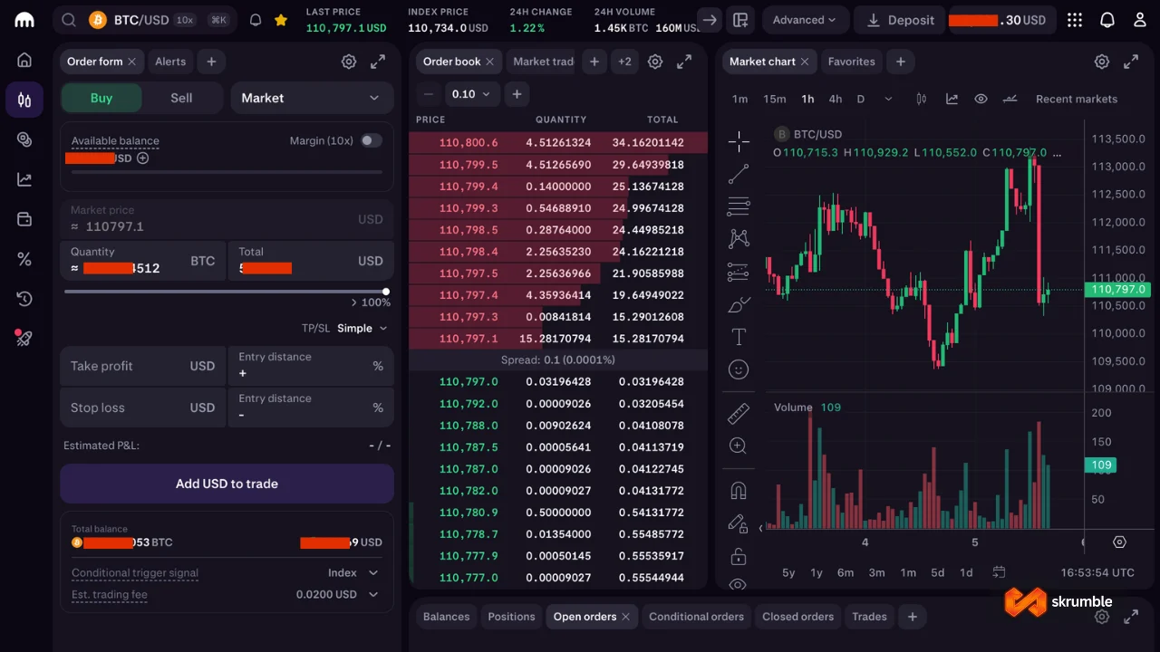 Kraken pro trading platform interface